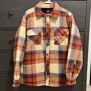 George Fleece Lined Flannel Shirt Jacket Mens Sz M